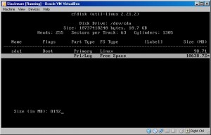 Slackware cfdisk 8 GB